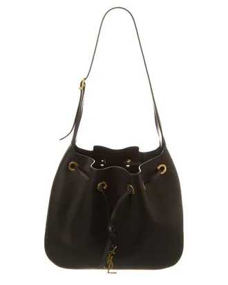 Saint Laurent Drawstring Leather Bucket Bag