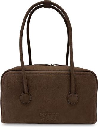 Margesherwood Soft Boston Small Nubuck Leather Shoulder Bag in Milk Brown Nubuck at Nordstrom