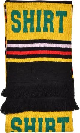 Comme Des Gar&ccedil;ons Black/Yellow Striped Long Knitted Acrylic Scarf