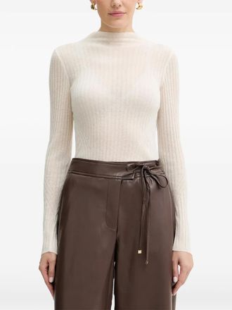 BOSS Top in maglia a coste - Bianco