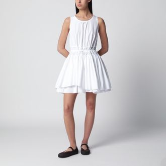 Loewe White cotton poplin short dress