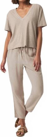 Splendid Angie Straight Crochet Pant In Fawn