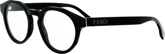 Fendi Signature Ronde Bril - unisex - Brillen - Zwart - 51 MM - Accessoires