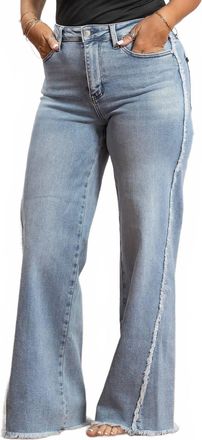Judy Blue Randi Wide Leg Denim Jeans In Light Wash