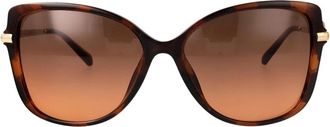 Michael Kors Athens Zonnebril - Dames - Zonnebrillen - Bruin - 57 MM - Leer - Accessoires