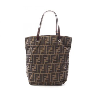Fendi Brown Canvas Leather Handbag Tote Bag (Pre-Owned)
