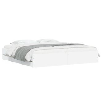 Berkfield Home Modern Bed Frame with Drawers without Mattress White 160x200 cm