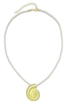 Adornia Shell Pendant Cord Necklace in Gold at Nordstrom Rack