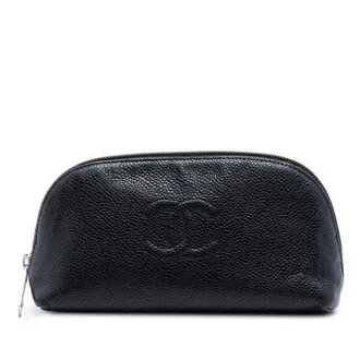 Chanel Pre-owned Clutches, female, Black, Size: ONE SIZE Pre-owned Caviar Leather Pouch