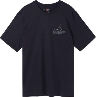 Nike Jordan Air Jordan Back Print Basketball Short Sleeve Male Black CI0079-010