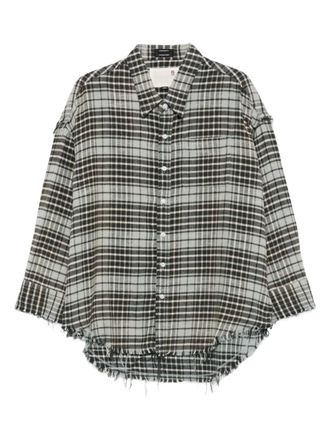 R13 Blouse met franje afwerking - Blauw