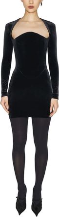 MUGLER Form-Fitting Black Mini Dress