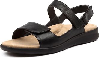 Ziera Womens Benji Sandals In Black Sole Leather