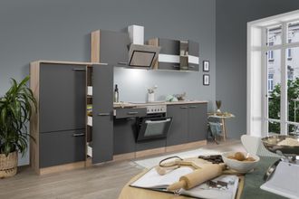 Respekta Cucina Blocco Cucina Blocco Cucina Componibile Rovere Grigio Merle 300 Cm Respekta