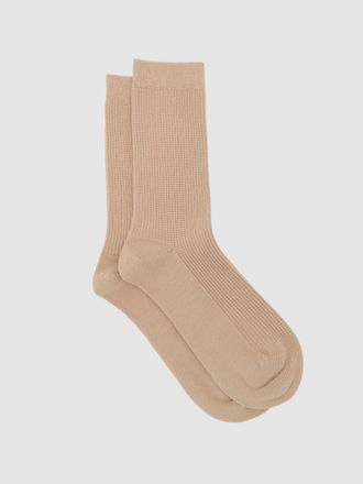 Reiss Neutral Cotton-blend Textured Socks, Q16
