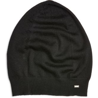 Saint Laurent Cashmere Logo Beanie in Black at Nordstrom, Size Medium