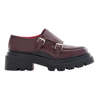Plan C Flats, female, Red, Size: 11 US Loafer With Buckles