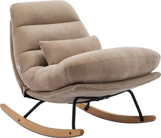 Vente-Unique Sill&oacute;n mecedora de tela color topo RELIACO