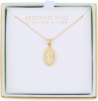 Argento Vivo Mother-of-Pearl Virgin Mary Pendant Necklace in Gold at Nordstrom Rack