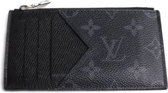 Louis Vuitton Black Taiga Leather Monogram Eclipse Coin Purse/Coin Case (Pre-Owned)