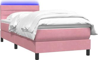 vidaXL Vidaxl - Cama Box Spring Con Colch&oacute;n Terciopelo Rosa 100x220 Cm