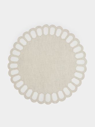 Los Encajeros Zurbano Eco Embroidered Linen Placemats (Set of 4)