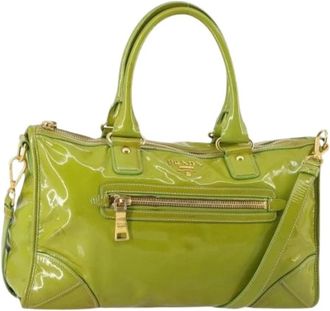 Prada Pre-owned Handbags, female, Green, Size: ONE SIZE Pre-owned Coated Canvas Handbag