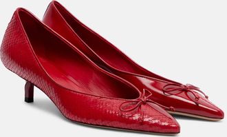 Jacquemus Tourni snake-effect leather pumps