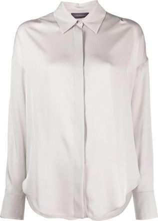 Lorena Antoniazzi Luna spread-collar button-up shirt - women - Silk/Acetate - 48 - Grey
