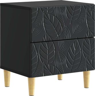 vidaXL Mesita De Noche Negro 43 X 34,5 X 48 Cm Madera De Ingenier&iacute;a Vidaxl