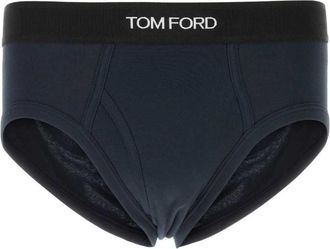 Tom Ford Navy blue stretch cotton slip