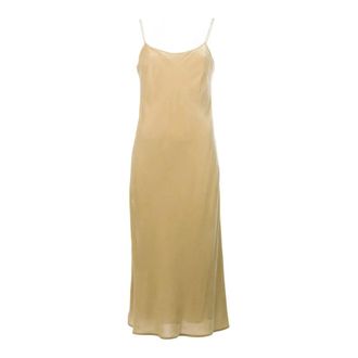 Vince Vestido lencero de terciopelo dorado - Dresses - Mujer - Beige - S