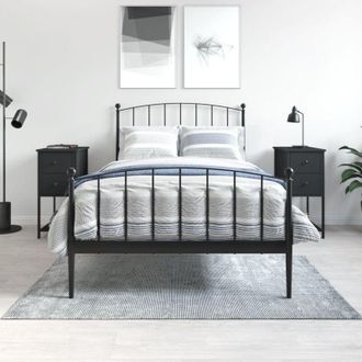 vidaXL Mesitas De Noche 2 Uds Madera De Ingenier&iacute;a Negro 32x42x70 Cm Vidaxl