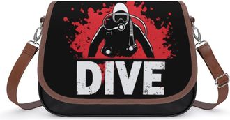 Generic Dive Scuba Diving Small Womens Crossbody Bags Shoulder Handbag with Adjustable Strap for Travel