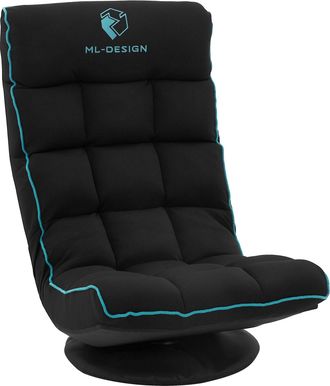 ML Design Ml-design Sof&aacute; Gaming Ergon&oacute;mico, Negro-turquesa, Sill&oacute;n Gamer De Ordenador, Videojuegos Con Reposacabezas Asiento Gamer De Suelo Giratorio 360&deg; Y Aju