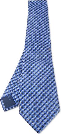 Brioni Zijden stropdas met geometrisch patroon - Blauw