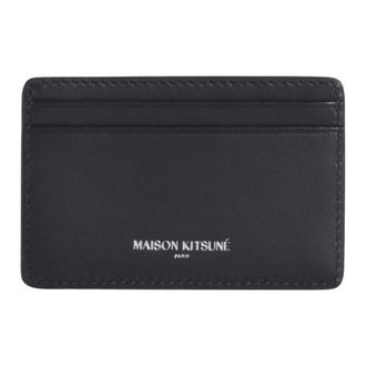 Maison Kitsun&eacute; Paris Cardholder - unisex - Accessoires - Zwart - Maat: ONE Size Katoen