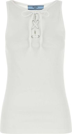 Prada White Cotton Tank Top