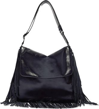 Orciani Schoudertas met franjes - Zwart