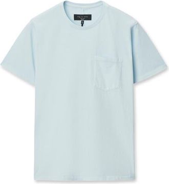 Rag & Bone Classic Fit Garment Dye Pocket T-Shirt in Cold Blue at Nordstrom, Size Xx-Large