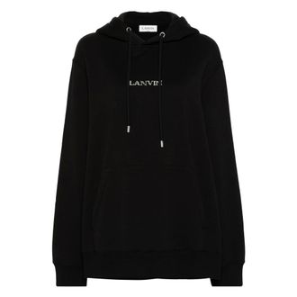 Lanvin Hoodies, female, Black, XL, Embroidered Logo Hoodie