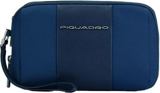 Piquadro Mens clutch bag in fabric - Heren - Tassen - Blauw - ONE Size - Tassen