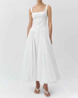 SIMKHAI Hally Cotton Midi Dress In White