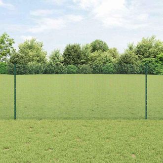 vidaXL Reja Con Postes Verde 1 X 25 M Acero Vidaxl