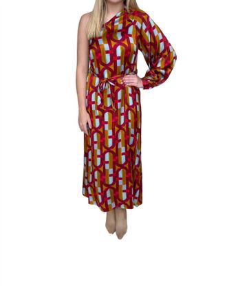 FRNCH One Shoulder Maxi Dress In Red
