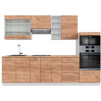 Vicco Mueble De Cocina Fame-line, Oro Potencia Roble/blanco, 280 Cm, Et Roble