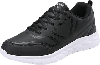 Generic Men Casual Shoes Fashionable Pattern Solid Color Autumn and Winter Lace Up Flat Bottom Comfortable and Lightweight (White, 8.5)-2