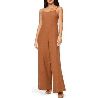L*Space Jaida Open Back Cotton Cover-Up Jumpsuit in Brown Sugar at Nordstrom Rack, Size Large