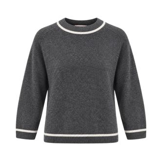 Marella Emmegrege Jersey de Cuello Redondo - Knitwear - Mujer - Gris - XL