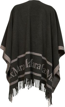 Max Mara Womens Poncho Hilde Wool Green Capes Jacket